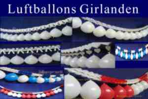Luftballons Girlanden, Ballons an Girlanden