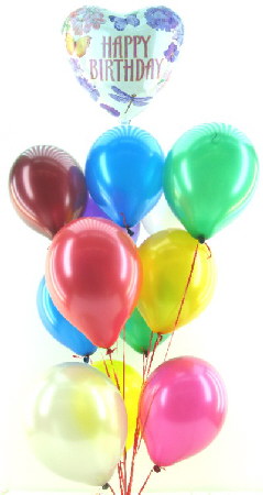 Ballontraube mit Happy Birthday Butterfly