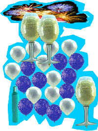 Silvester Dekoration, Cheers, Prost, zum Wohle mit Ballondekoration