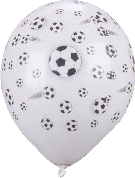 Latexballons Fußball in gold-weiß