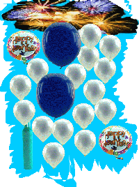 Silvester, Partydekoration mit Ballons und Helium, Frohes Neujahr