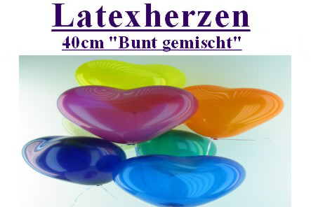 Latexherzen 40cm BUNT