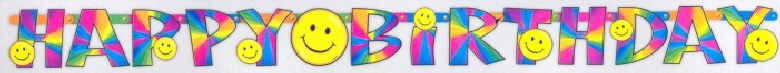 Geburtstag Smiley Banner Happy Birthday 1
