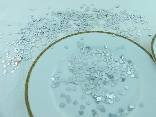 Konfetti “Sparkle Hearts Silber”