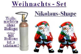 Weihnachts-Set mit gro�en Nikolausballons und Helium