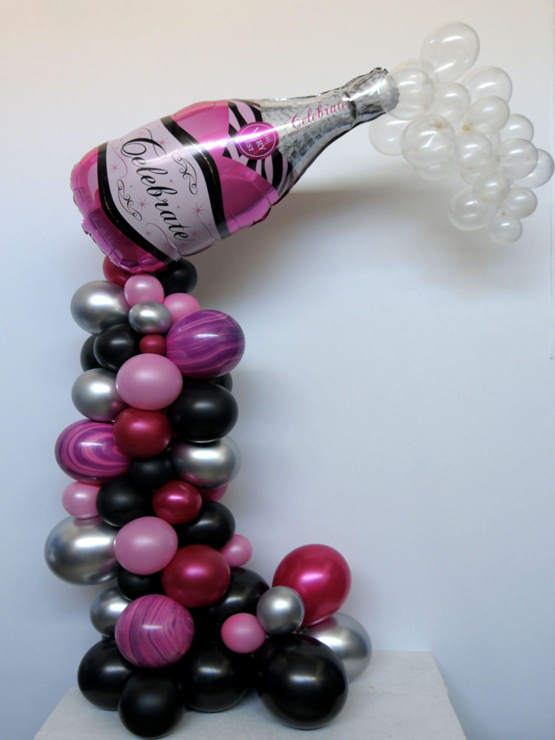 Ballondekoration Champagner