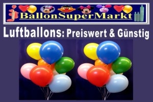 Luftballons, günstig und preiswert! Auch mit Versandkosten! Ballons günstig und preiswert im Ballonsupermarkt-Onlineshop
