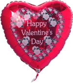 Happy Valentine 3, Luftballon aus Folie zum Valentinstag