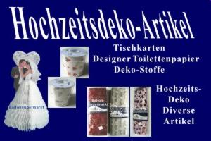 Hochzeitsdeko-Artikel, Dekorationsartikel zur Hochzeit, Hochzeiten dekorieren