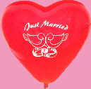 Herzballons Just Married