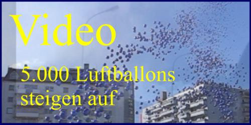 Video: Ballonaufstieg vom Ballonsupermarkt. F�nftausend Ballons steigen zum Ballonmassenstart mit Helium auf